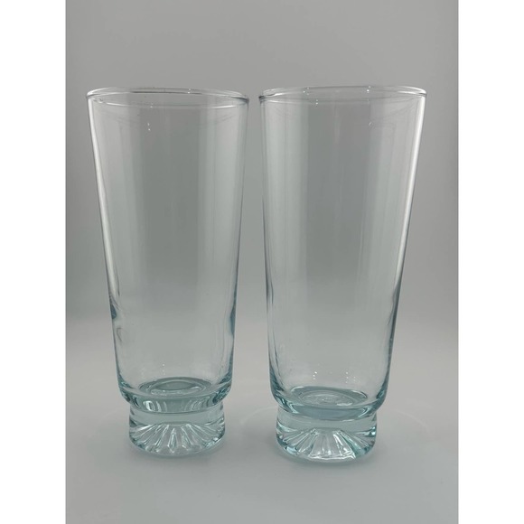 Unbranded Dining Vintage Retro Aqua Tinted Glass Tumblers Star